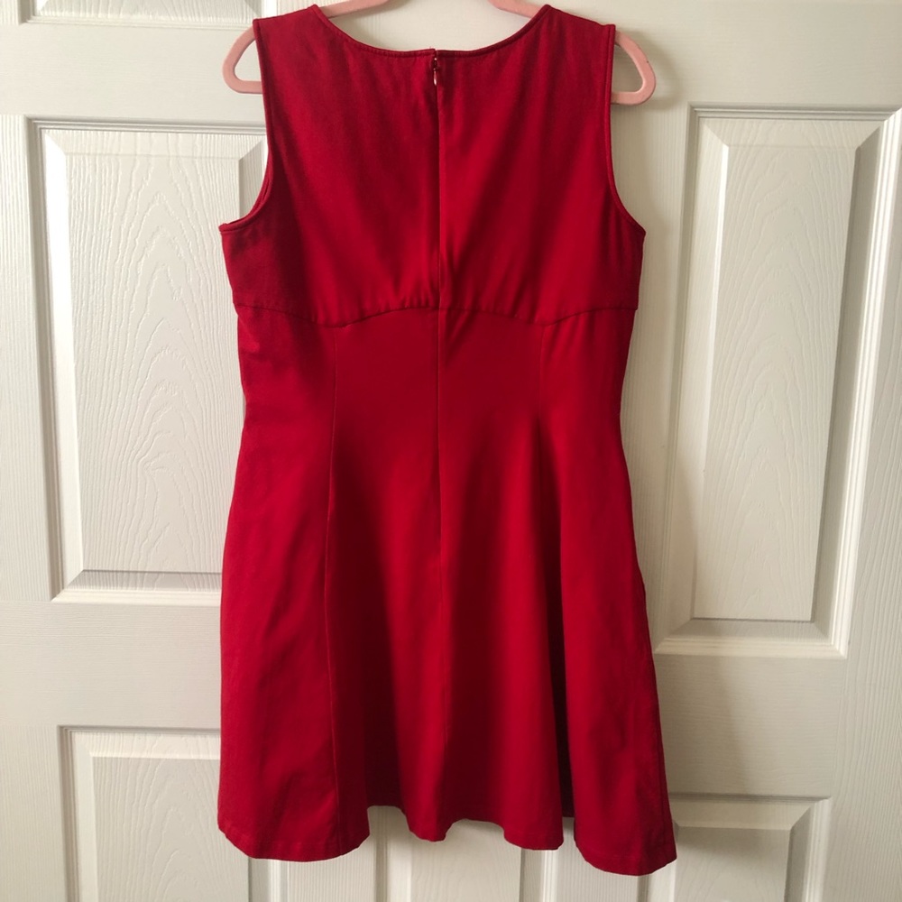 eShakti red sleeveless fitted dress 14 - Picture 6 of 6